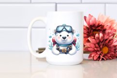 Cute Polar Bear with Scuba Helmet | Sublimation | Clipart Product Image 2