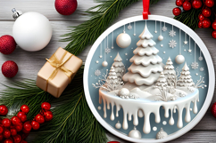 Round Christmass Ornament PNG Product Image 2