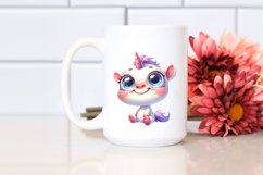 Cute Baby Dragon in Wood Bucket PNG Product Image 2