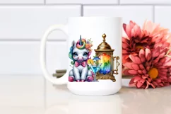 Baby Unicorn with Speakeasy Background PNG Product Image 2