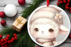 Digital Painting Vintage Baby Lamb on Cloud Product Image 2