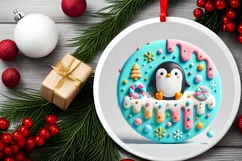 Round Christmas Ornament Sublimation|Clipart Product Image 1