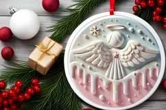Round Christmas Ornament Sublimation|Clipart Product Image 1