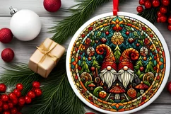 Round Christmas Ornament Sublimation|Clipart Product Image 2