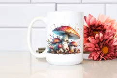 Pastel Mushroom Watercolor Splash PNG Product Image 2