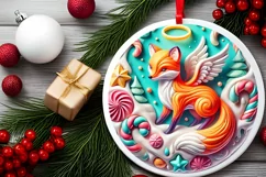 Round Christmas Ornament Sublimation|Clipart Product Image 1