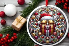 Round Christmas Ornament Sublimation|Clipart Product Image 2