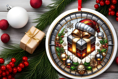 Round Christmass Ornament PNG Product Image 2