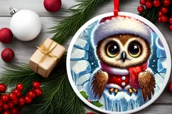 Round Christmas Ornament Sublimation|Clipart Product Image 1