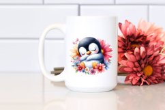 Colorful Watercolor Cute Baby Penguin | Clipart Product Image 2