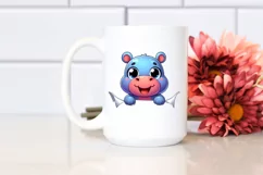 Colorful Crazy Baby Hippo Cartoon Clipart Product Image 2