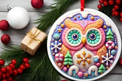 Round Christmas Ornament Sublimation|Clipart Product Image 1