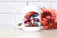 Glossy Mushroom Watercolor Splash PNG Product Image 2