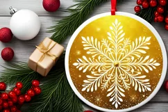 Round Christmas Ornament Sublimation|Clipart Product Image 1