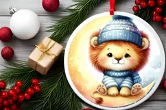 Digital Painting Vintage Baby Lion on Moon Product Image 2