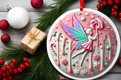 Round Christmas Ornament Sublimation|Clipart Product Image 1