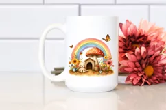 Dog House Mushroom Rainbow Clipart Product Image 2