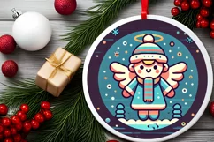 Round Christmas Ornament Sublimation|Clipart Product Image 1