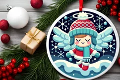 Round Christmas Ornament Sublimation|Clipart Product Image 1