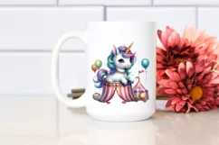 Baby Unicorn with Circus Tent PNG Product Image 2