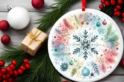 Round Christmas Ornament Sublimation|Clipart Product Image 2