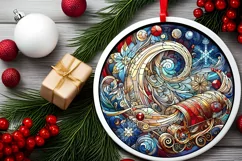 Round Christmas Ornament Sublimation|Clipart Product Image 2