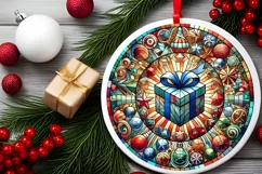Round Christmas Ornament Sublimation|Clipart Product Image 2
