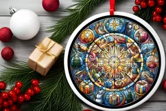 Round Christmas Ornament Sublimation|Clipart Product Image 2