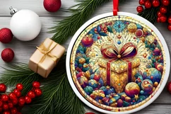 Round Christmas Ornament Sublimation|Clipart Product Image 2