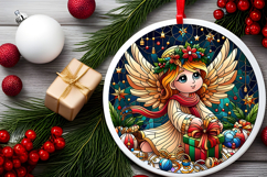 Round Christmass Ornament PNG Product Image 2