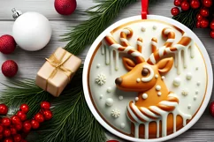 Round Christmas Ornament Sublimation|Clipart Product Image 2