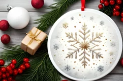 Round Christmas Ornament Sublimation|Clipart Product Image 2