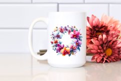 Vibrant Abstract Whreath with Orchid | Sublimation | Clipart Product Image 2