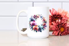 Vibrant Abstract Whreath with Orchid | Sublimation | Clipart Product Image 2