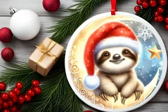 Digital Painting Vintage Baby Sloth on Moon Product Image 2