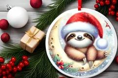 Digital Painting Vintage Baby Sloth on Moon Product Image 2