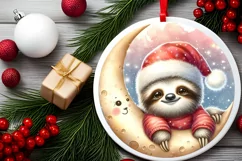 Digital Painting Vintage Baby Sloth on Moon Product Image 2