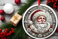 Round Christmas Ornament Sublimation|Clipart Product Image 1