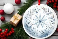 Round Christmas Ornament Sublimation|Clipart Product Image 2