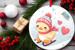 Round Christmass Ornament PNG Product Image 2