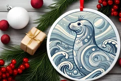 Round Christmas Ornament Sublimation|Clipart Product Image 2