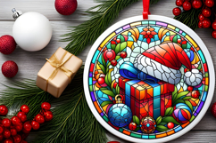 Round Christmass Ornament PNG Product Image 2