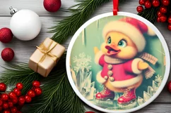 Round Christmas Ornament Sublimation|Clipart Product Image 2