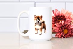 Baby Akita Caricature-like | Watercolor Flowers Product Image 2