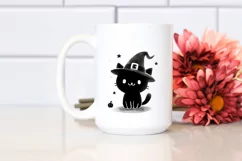 Funny Black Cat Halloween Clipart PNG Product Image 2