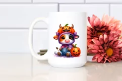 Cute Halloween Baby Cow | Sublimation | Clipart Product Image 2
