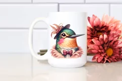 Funny Cute Hummingbird Watercolor Vintage Diva Product Image 2