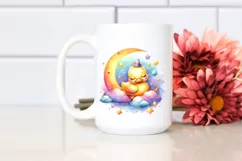Colorful Baby Duck | Sleeping Moon Clipart Product Image 2