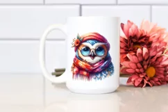Funny Cute Owl Watercolor Scarf Sunglasses Product Image 2