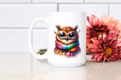 Funny Cute Owl Watercolor Scarf Sunglasses Product Image 2
